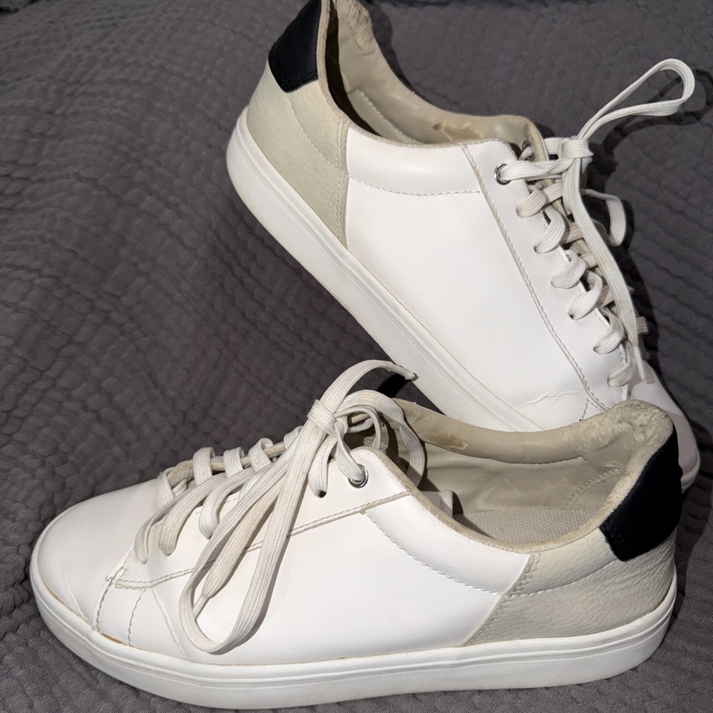 Zara Mens White Tan Navy Fashion Sneakers Men's Sz 41/8US